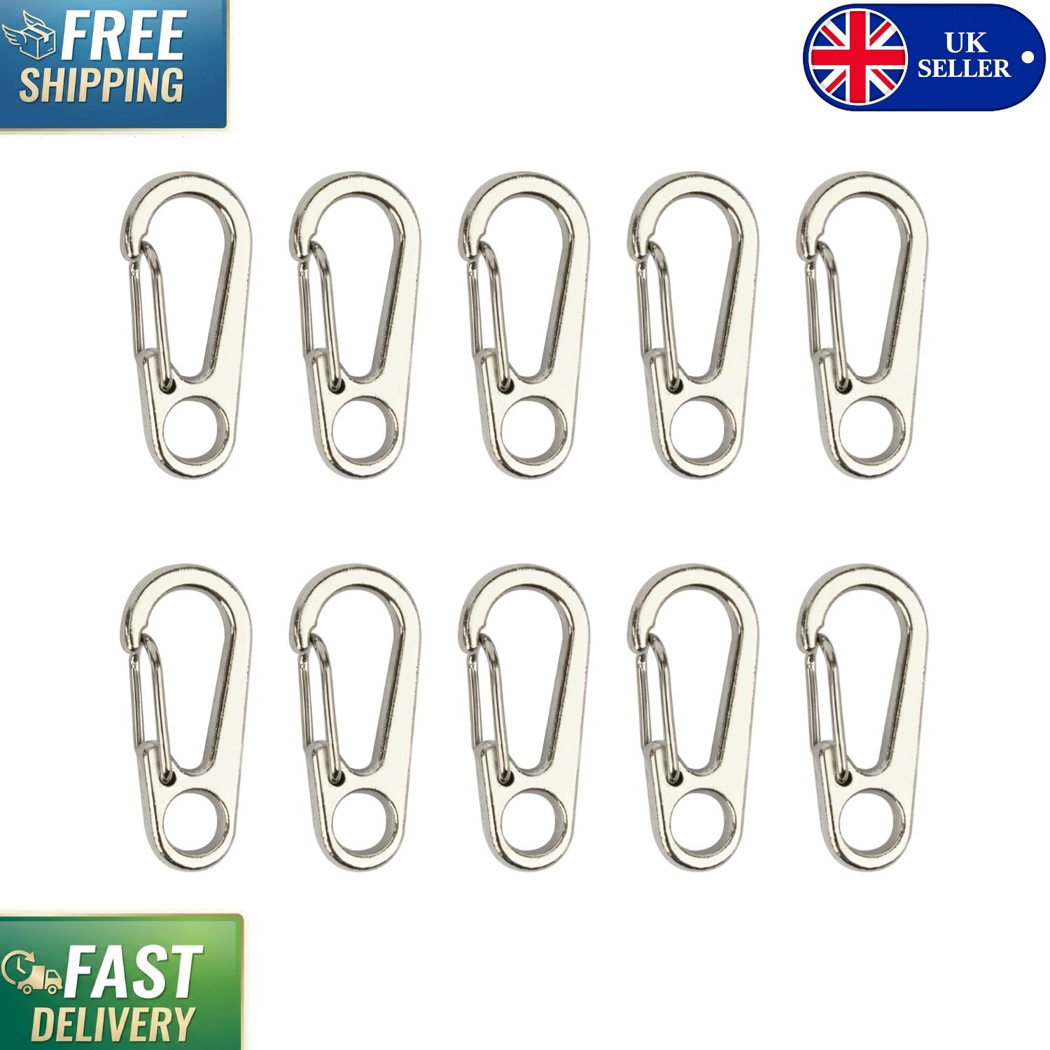 10-Pcs Mini Aluminum Carabiner Clips – Ideal for Keys & Outdoor Adventures