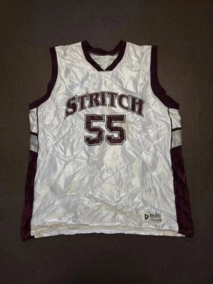 Débardeur vintage Stritch Basketball DeLong Blanc Bordeaux Usa 90s Taille 2XL - Photo 1/4