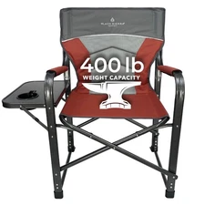 XL Directors Chair with Foldable Side Table, Heavy Duty Camp Chair supports 4...
