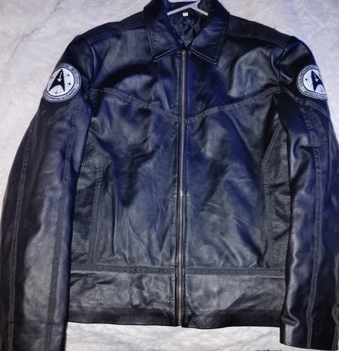 Star Trek Strange New Worlds Jacket Captain Pike Faux Leather Black Men's 3XL VG - product listing photo