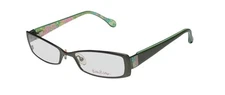 LILLY PULITZER ROREY EYEGLASS FRAME/GLASSES TRENDY NARROW LENSES SIGNATURE LOGO