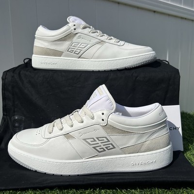 GIVENCHY G-MOVE LOW TOP LEATHER AND SUEDE SNEAKERS NEUTRAL WHITE/BEIGE SZ 43/10