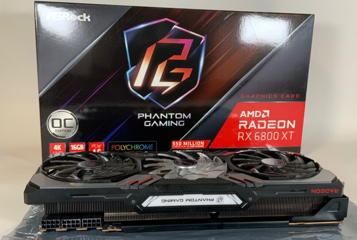 ASRock Radeon RX 6800 XT Phantom Gaming 16GB GDDR6 GPU-Fast ASRock Radeon RX 6800 XT Phantom Gaming 16GB GDDR6 GPU-Fast