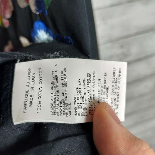 Camicia taglia 2 Yohji Yamamoto Pour Homme ricamo floreale colletto aperto nera Giappone - Foto 8 di 9