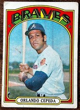 1972 Topps #195 - Orlando Cepeda - Atlanta Braves Vintage Baseball Card