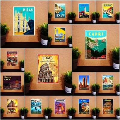 Italy Rome Fridge Magnet Vintage Souvenir Retro Art Gift 2x3'' V.1