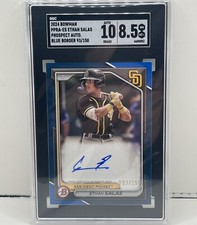2024 Bowman PPRA-ES ETHAN SALAS Blue Paper Prospect AUTO /150 Padres SGC 8.5 10