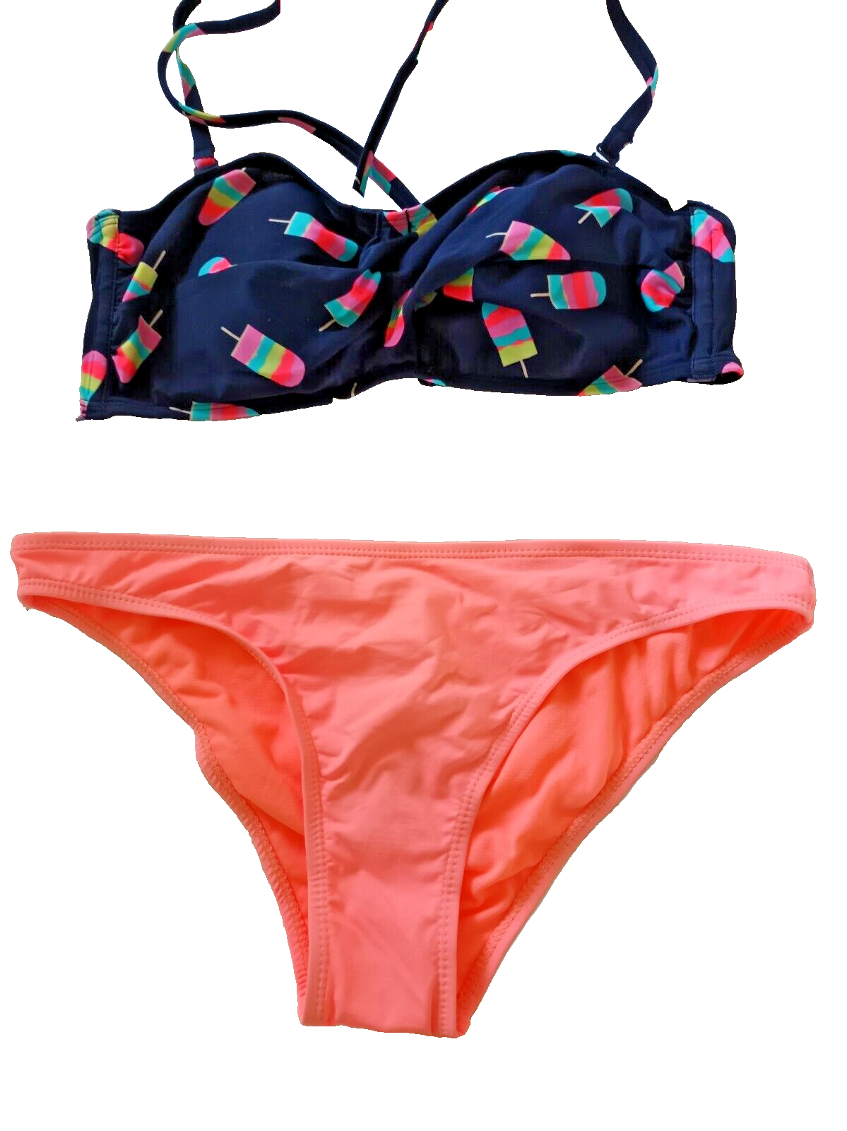 George/Primark Swim & Beach Collection UK 12 Multi Padded Lollipop Bikini Set