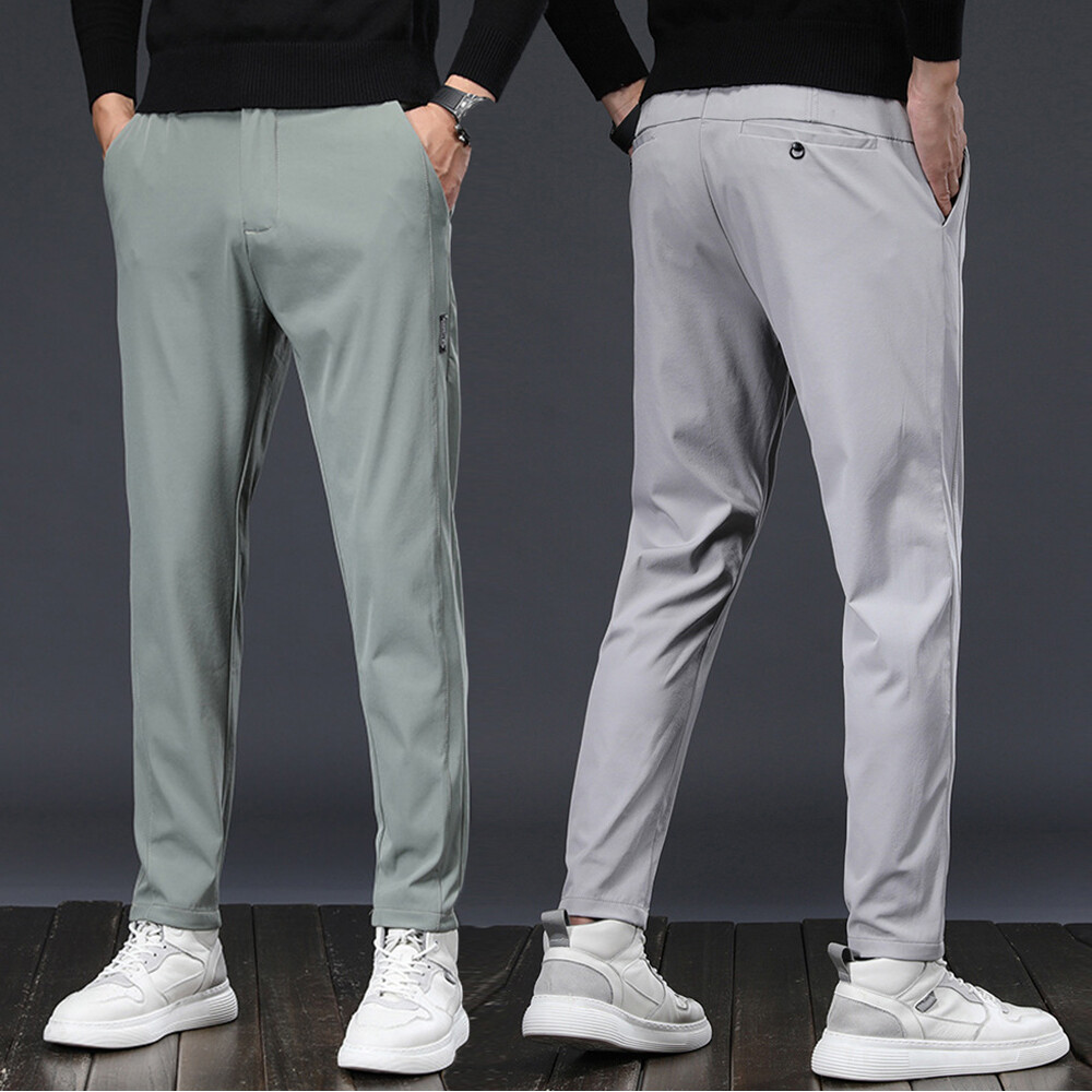 Hombre Grueso Pantalones Rectos Informal Negocios Largos Golf G "