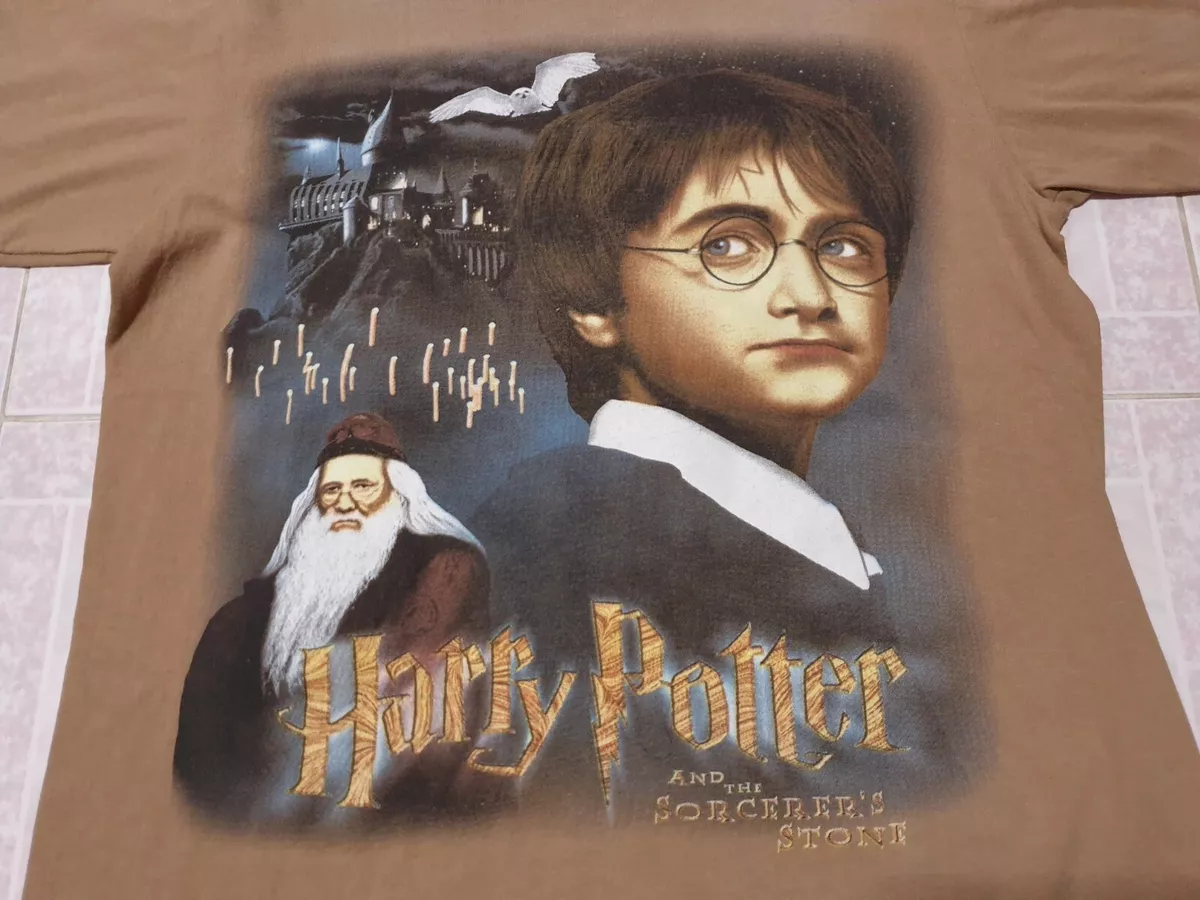 Rare Vintage Harry Potter And the Sorcerer's Stone 2 side print T Shirt Size M