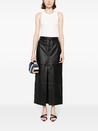 NEW, Reformation Veda Tazz leather maxi skirt in Black SZ 6 #MD755 - Picture 3 of 10