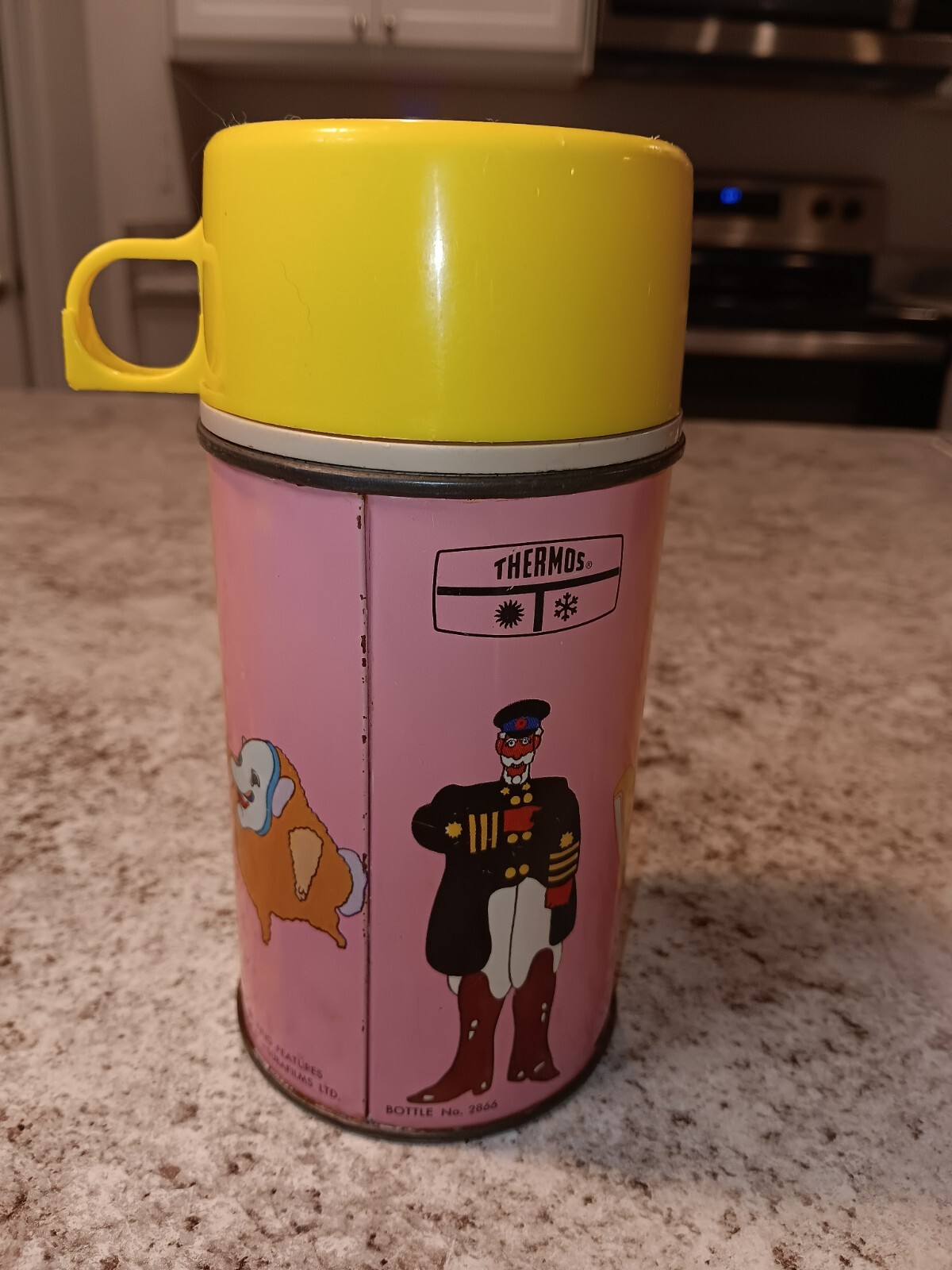 1968 Beatles Yellow Submarine Thermos for Lunch Box * Vintage