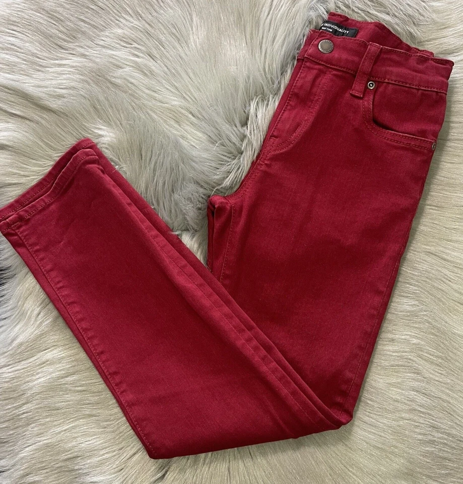 Pantalones de mezclilla rectos ajustados rojos Rouge de CULT OF INDIVIDUALITY para niños talla 7 Foto 4 de 4