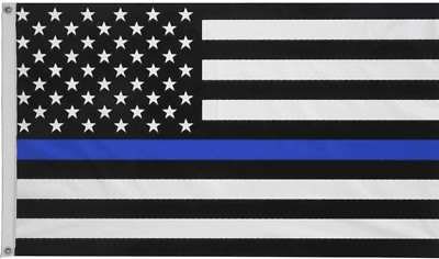Dünne blaue Linie USA Polizei Polyester 5'x3' Flagge