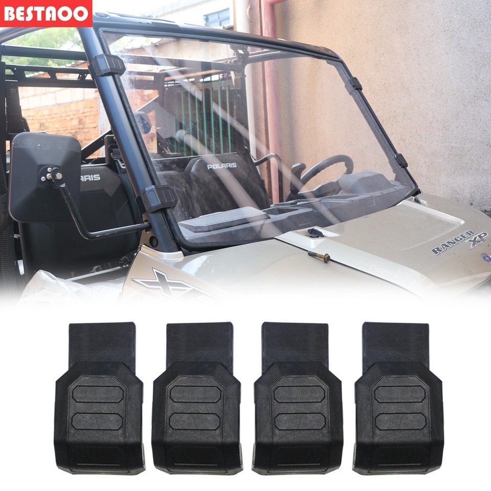 4Pcs UTV Front Windshield Mount Clamps Straps Kit For Polaris Ranger