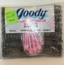 Vintage 1989 Goody Small 12/14 Ball Tip Hair Brush Rollers  12/14 Pins 9581/3