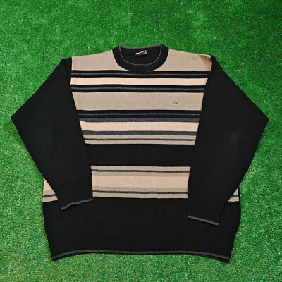 Vintage Lacoste Pullover Herren Medium Wollmischung gestreift