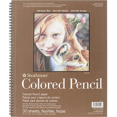 Strathmore Colored Pencil Spiral Paper Pad 11''X14''-30 Sheets  Assorted Sizes 