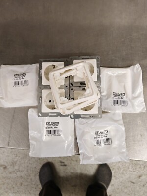 1xJung Steckdose 1xKlappdeckel 1x1fach Rahmen WW für ST550=1Stck komplett=7 
