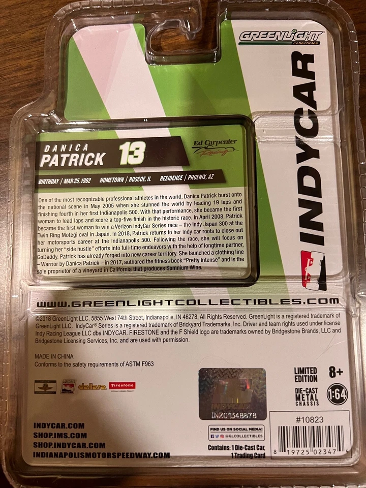 Danica Patrick 2018 #13 GoDaddy Indy Car 1/64 Foto 2 de 3