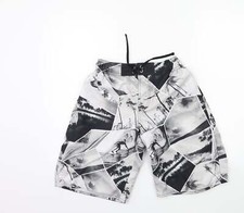 New Look Boys Grey Polyester Blend Bermuda Shorts Size S L6 Reg