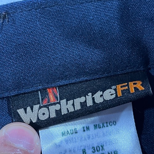 Workrite FR Pants Mens 29x28.5* Navy Blue 2112 Cat 1 Nomex IIIA Arc Rating 7.0 - Picture 6 of 14
