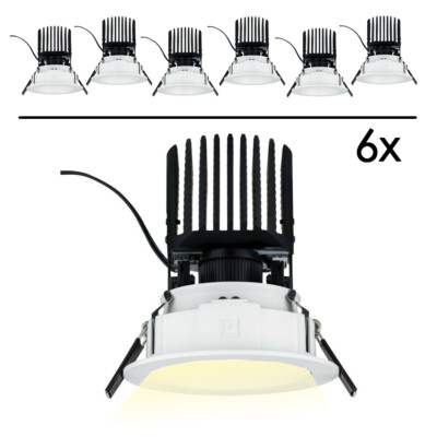 6 x Paulmann LED Downlight 12.6W Dimmable for Boutiques and Retailers