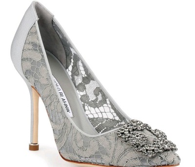 grey lace heels