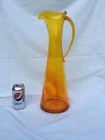 Blenko Glass 598 L Unusual Swirl Tangerine 19” Wayne Husted Design w base signed