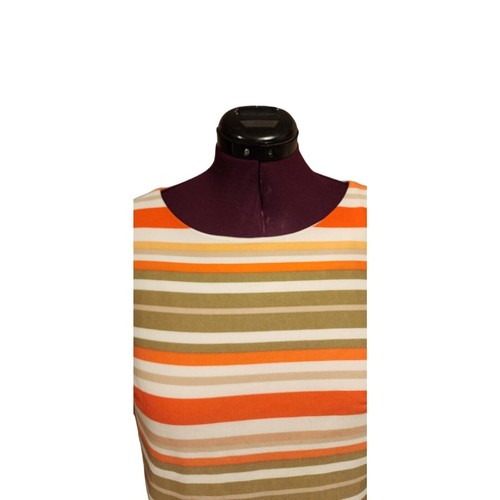 Jessica Howard Womens Sz 16 Orange Green Striped Exposed Back Zipper Dress - Picture 2 of 11