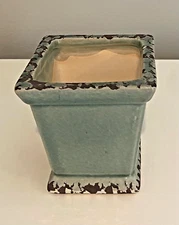 Square Sage Green Glazed Candle Vessel