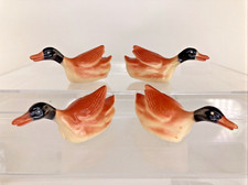 4 Vintage Celluloid Mallard Duck Toy Figures
