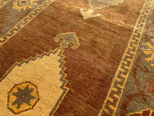 2x13 VINTAGE RUNNER RUG oriental HANDMADE antique handwoven brown cashmere 3x13 - Picture 7 of 17