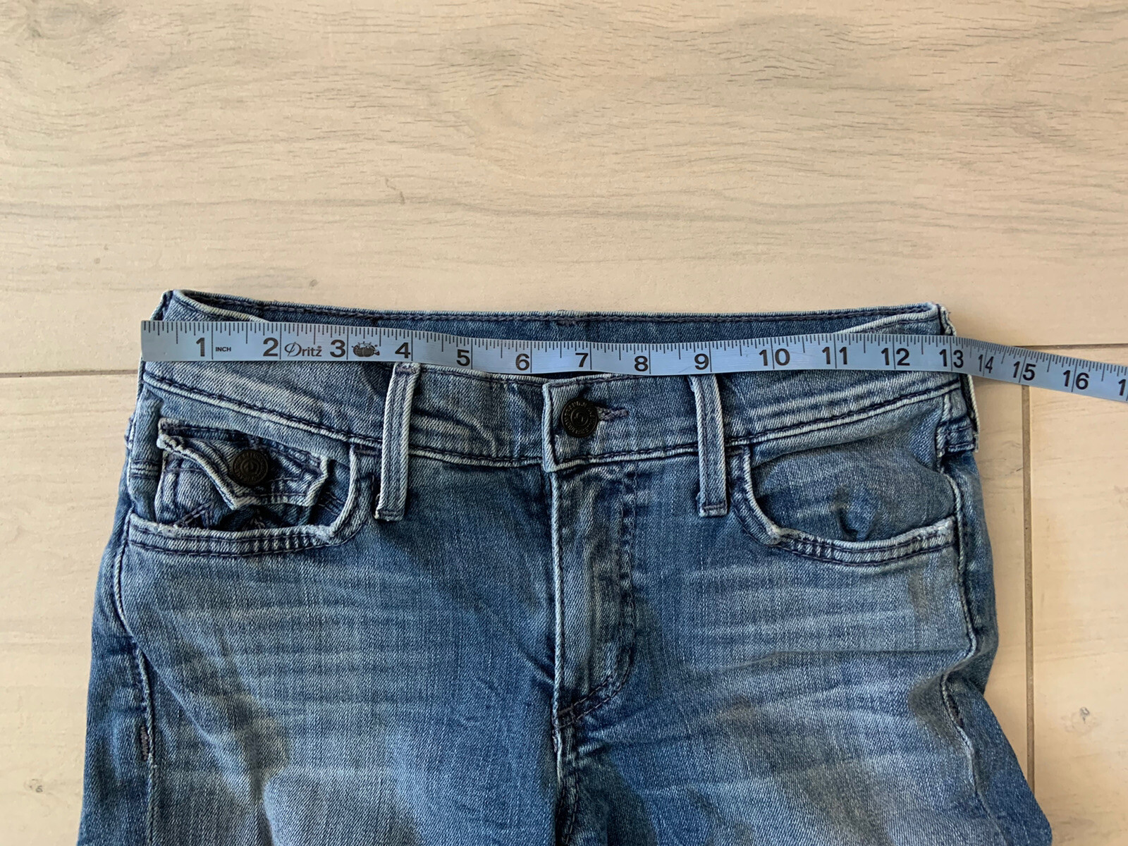 True Religion Women’s Low Rise Skinny Flap Pocket Blue Denim Jean Pants Size 26 thumbnail 7