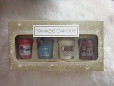 Image of Yankee Candle 4 Votive / Sampler Christmas Gift Set - Xmas Gift Pack 2018 Rare