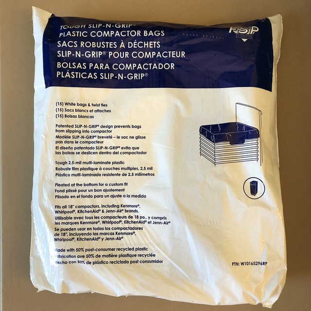 Whirlpool W 10165296 RP 18 Inch Plastic Compactor Bags With Odor