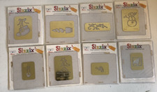 SIZZIX EMBOSSING FOLDERS Lot of 8 Brass Stencil Christmas Holiday