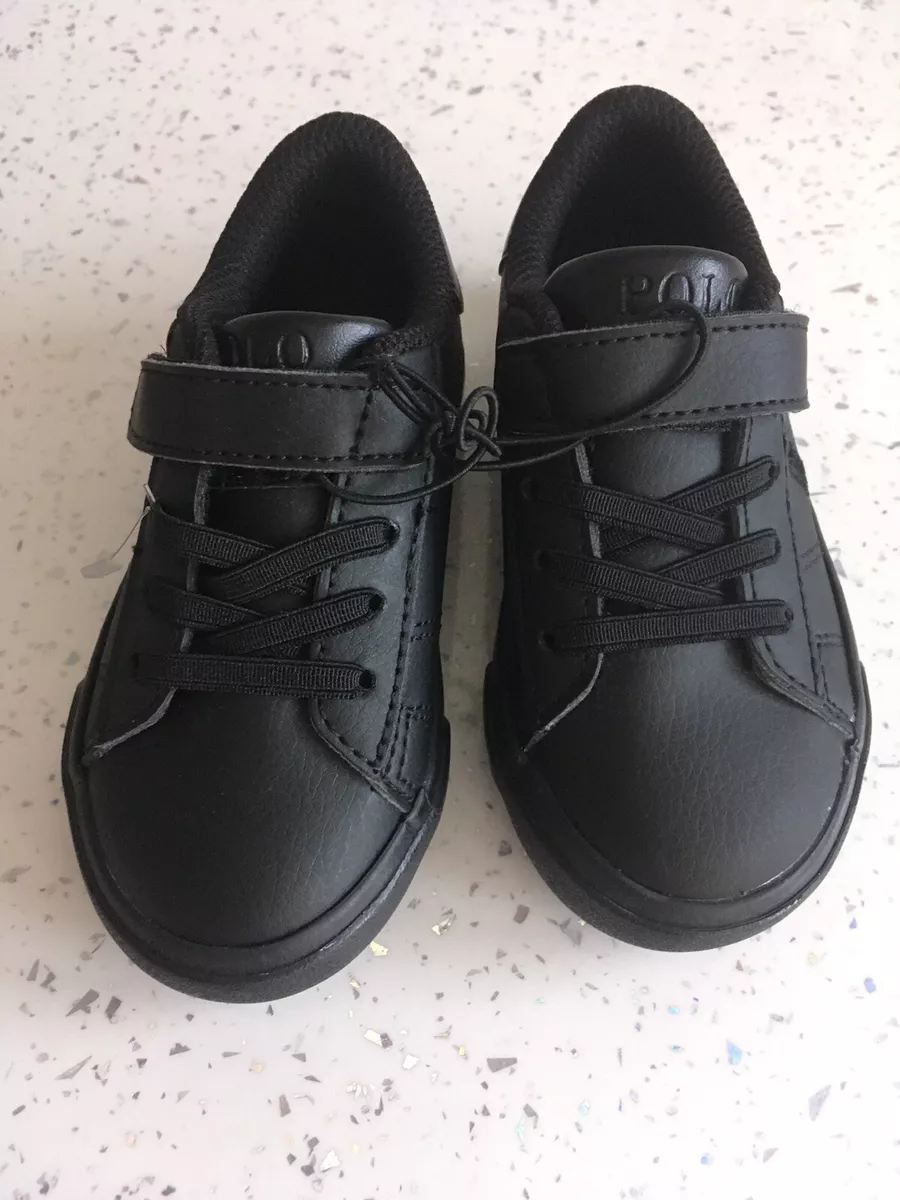 Ralph lauren black velcro best sale trainers