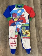 Rare Vintage 1992 Barney The Dinosaur Footie Pajamas One Piece Zip Up 2-3T