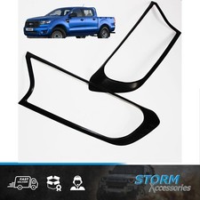 HEAD LIGHT COVERS TRIMS IN MATTE BLACK PAIR FOR 2019-22  FORD RANGER T6 T7 T8