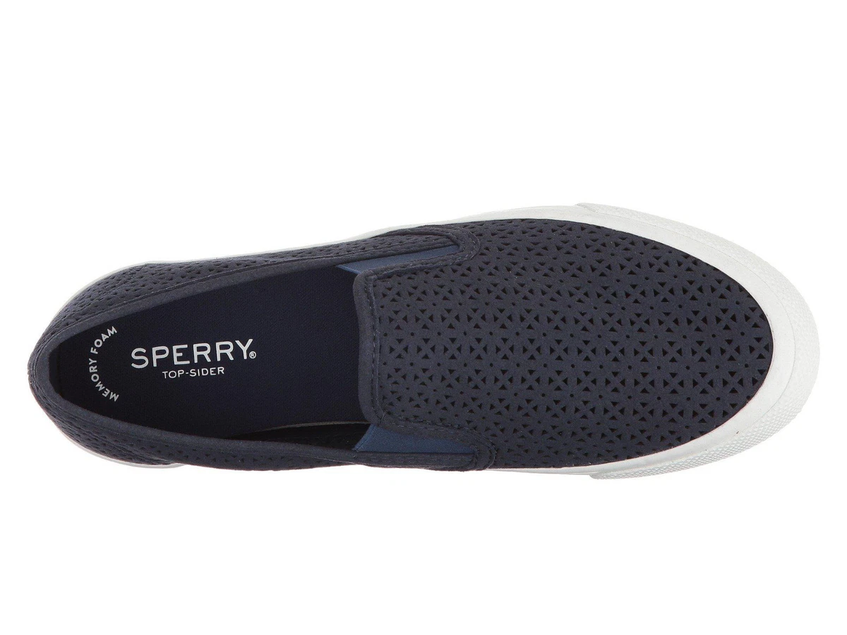 NIB Sperry Women s Sneaker Shoe Navy Blue Boat Seaside Perf Nautical Sz 6.5 8