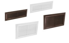 Air Vent Grille with Anti-Insect Mesh / Fly Screen Covers White Brown