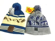 Cirque or Line Beanie Knit Hat NWT One Size Design Choice Gray Black Mens PomPom