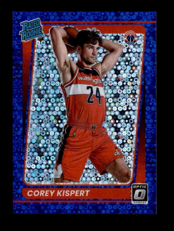 COREY KISPERT 2021/22 DONRUSS OPTIC #183 RATED ROOKIE BLUE FASTBREAK #/50 BD7273
