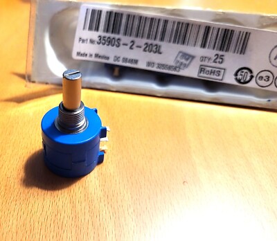 10 Turn Drehpotentiometer drahtgewickelt, 20 kohm, 3590-2-203L 5 Stk.