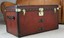 1920s antique handmade leather occasional side table trunks