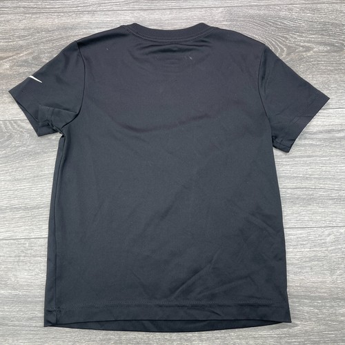Nike Shirt Boys 7 Black Dri Fit Home Plate Legend Baseball Center Swoosh Logo - Picture 6 of 9