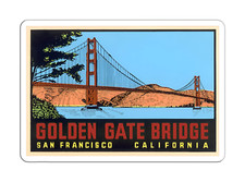 Golden Gate Bridge Vintage Sticker Decal