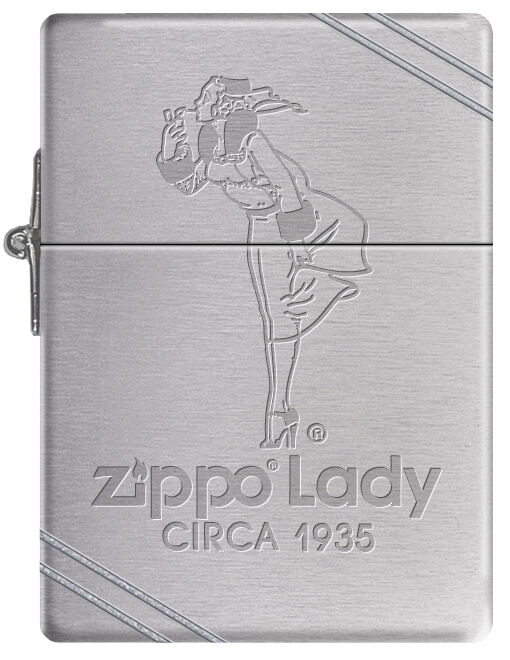 New Zippo Windy Girl Lady Circa 1935 Replica Lighter w/ Slashes Windproof RARE.