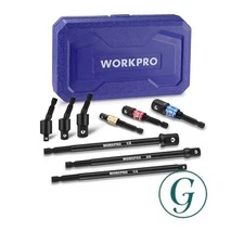 WORKPRO Impact Grade Socket Adapter Set (Basic/Swivel/Long)  1/4  3/8  & 1/2
